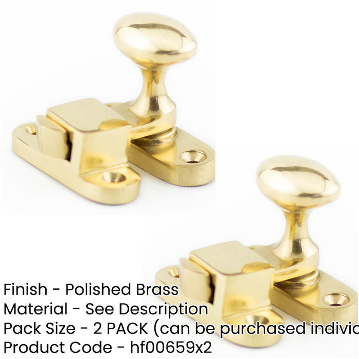 PACK Polished Brass Showcase Catch 51mm Cabinets Cupboard Door Catch (1)-1