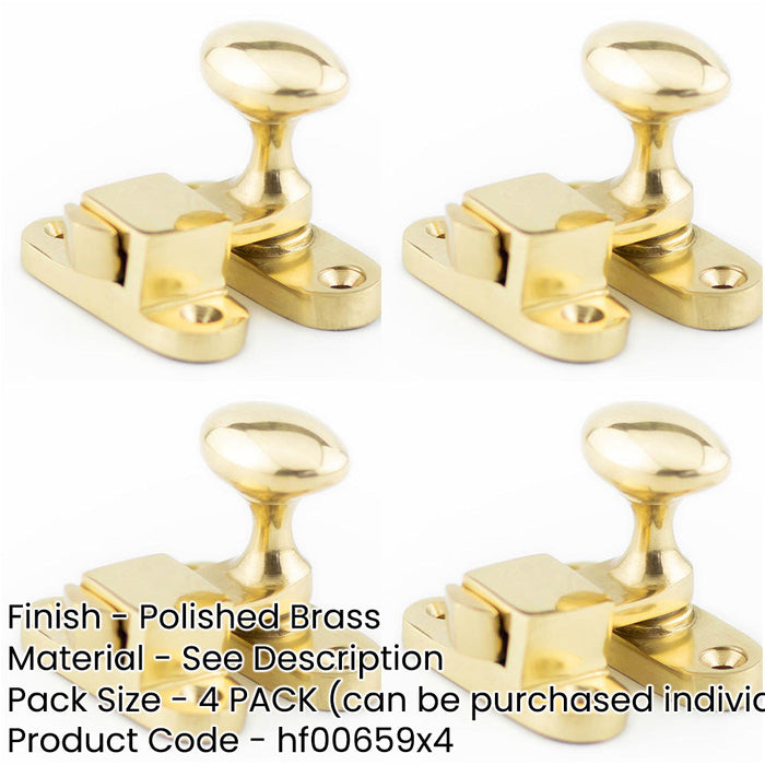 PACK Polished Brass Showcase Catch 51mm Cabinets Cupboard Door Catch-1