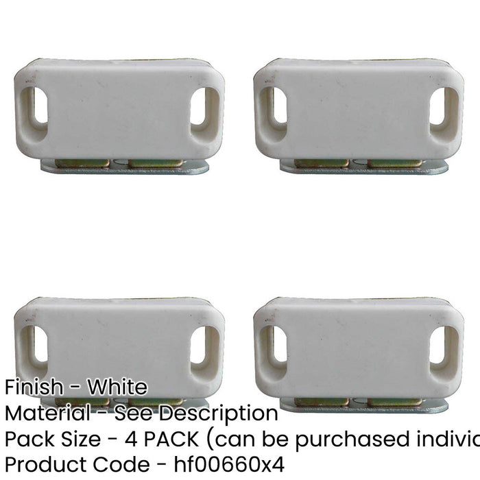 PACK Premium Magnetic Catches Cabinets 42x18mm White Cupboard Door Catch-1