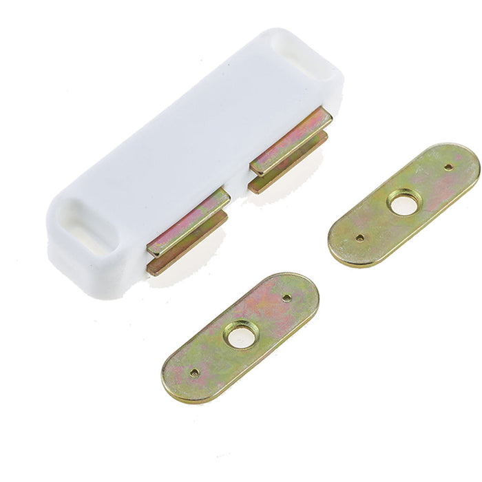 Premium Magnetic Catches Cabinets 62x18mm White Cupboard Door Catch