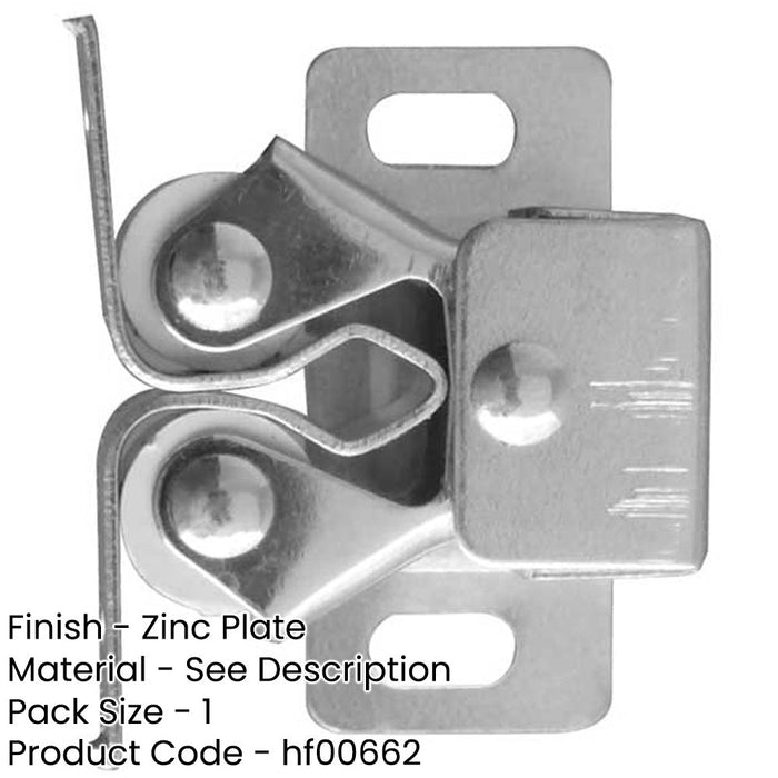 Durable Double Roller Catch 31x18mm Zinc Plate Secure Cabinet Closure Cupboard Door Catch-1