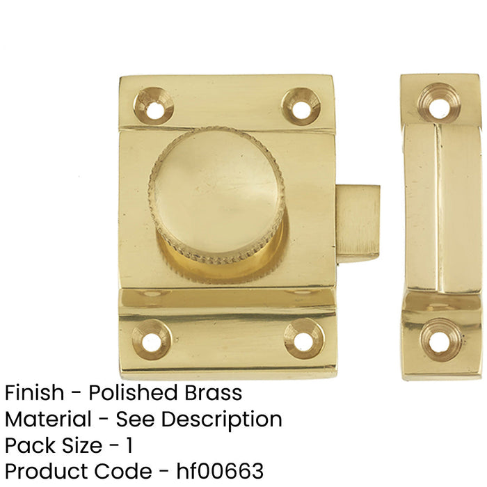 Durable Polished Brass Cabinet Catch 56x36mm Secure Closure Cupboard Door Catch-1