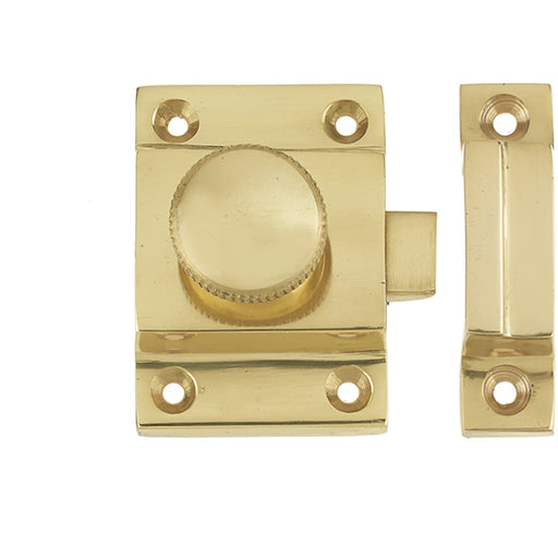 Durable Polished Brass Cabinet Catch 56x36mm Secure Closure Cupboard Door Catch
