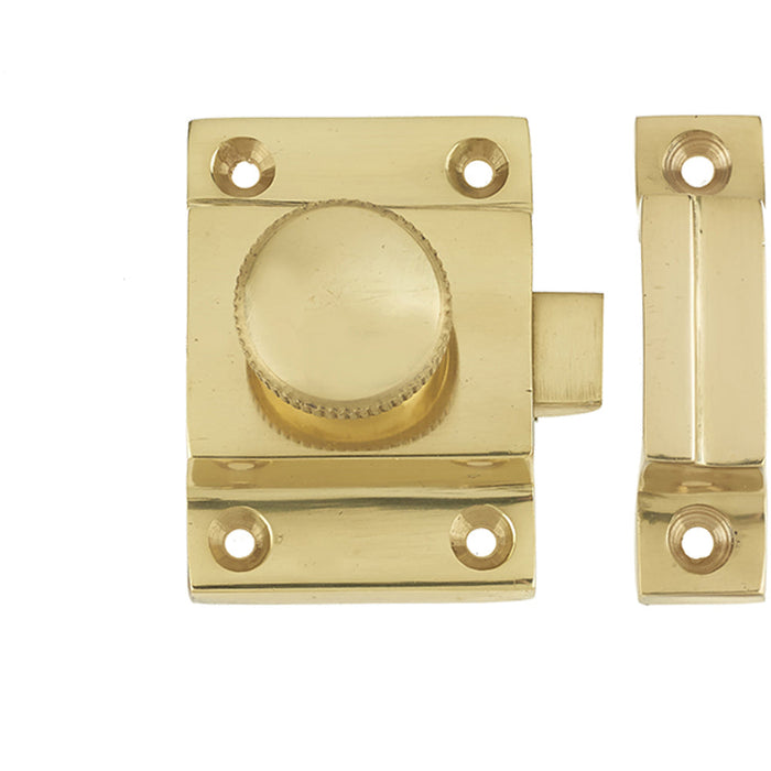 Durable Polished Brass Cabinet Catch 56x36mm Secure Closure Cupboard Door Catch