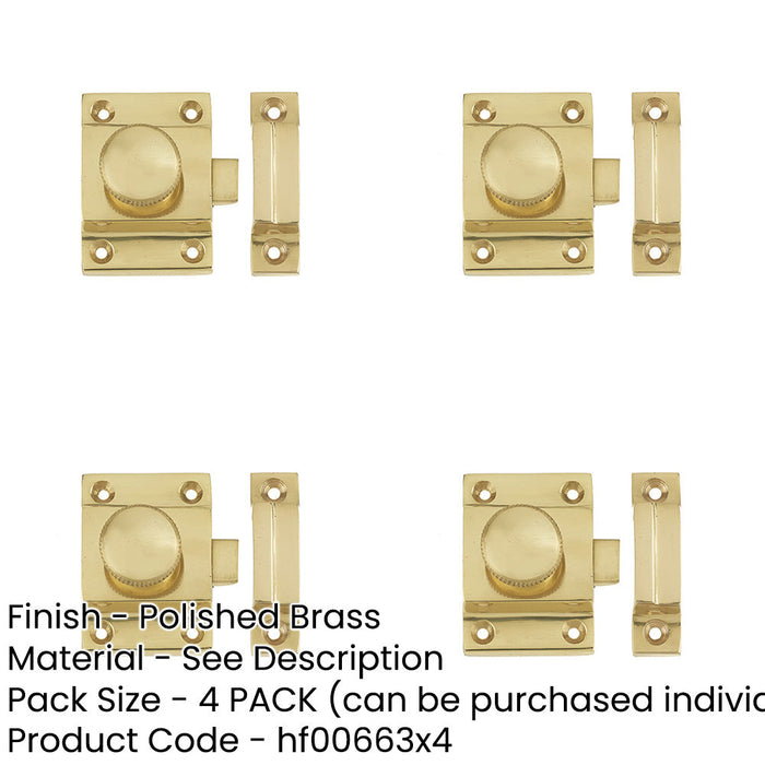 PACK Durable Polished Brass Cabinet Catch 56x36mm Secure Closure Cupboard Door Catch-1