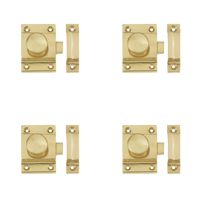 PACK Durable Polished Brass Cabinet Catch 56x36mm Secure Closure Cupboard Door Catch