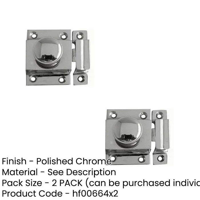 PACK Durable Polished Chrome Cabinet Catch 56x36mm Secure Closures Cupboard Door Catch (1)-1