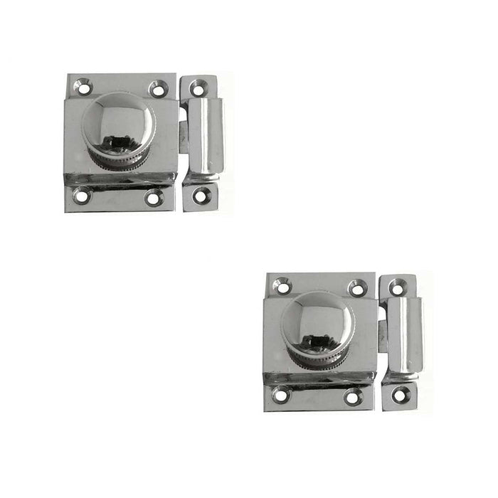 PACK Durable Polished Chrome Cabinet Catch 56x36mm Secure Closures Cupboard Door Catch (1)