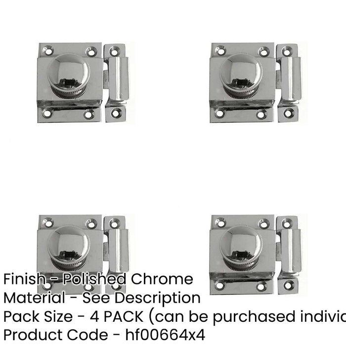 PACK Durable Polished Chrome Cabinet Catch 56x36mm Secure Closures Cupboard Door Catch-1