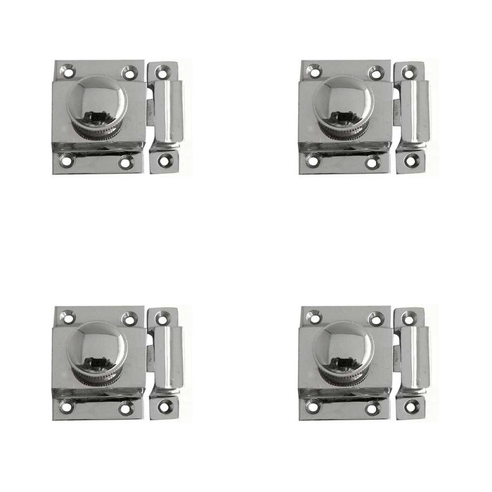 PACK Durable Polished Chrome Cabinet Catch 56x36mm Secure Closures Cupboard Door Catch