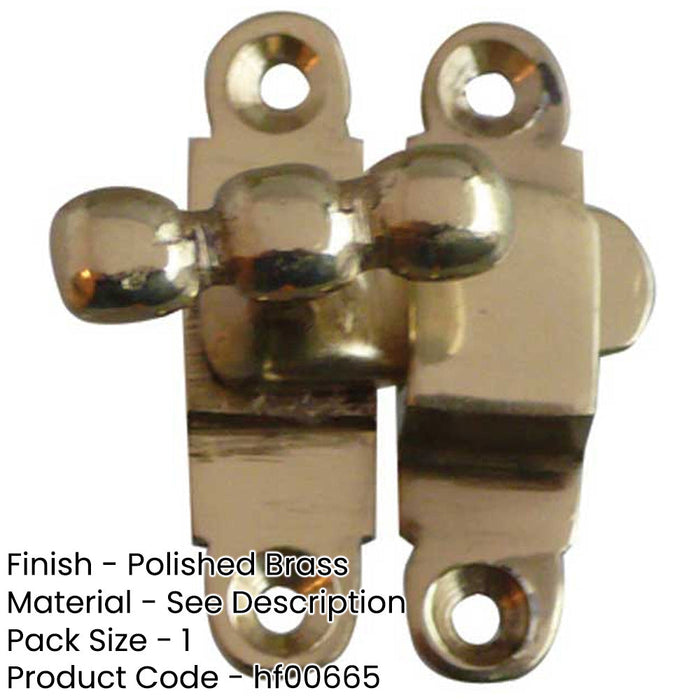 Premium 40mm Polished Brass Showcase Catch Cabinets Cupboard Door Catch-1