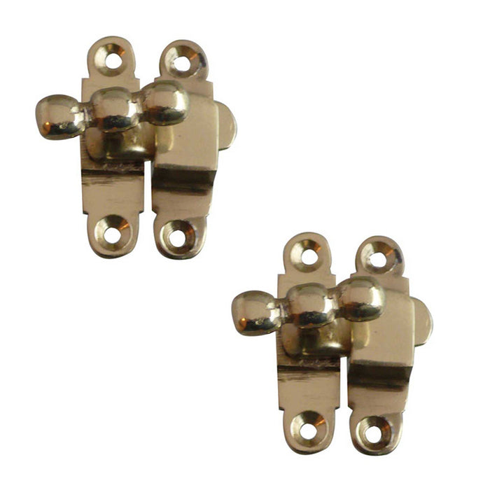 PACK Premium 40mm Polished Brass Showcase Catch Cabinets Cupboard Door Catch (1)