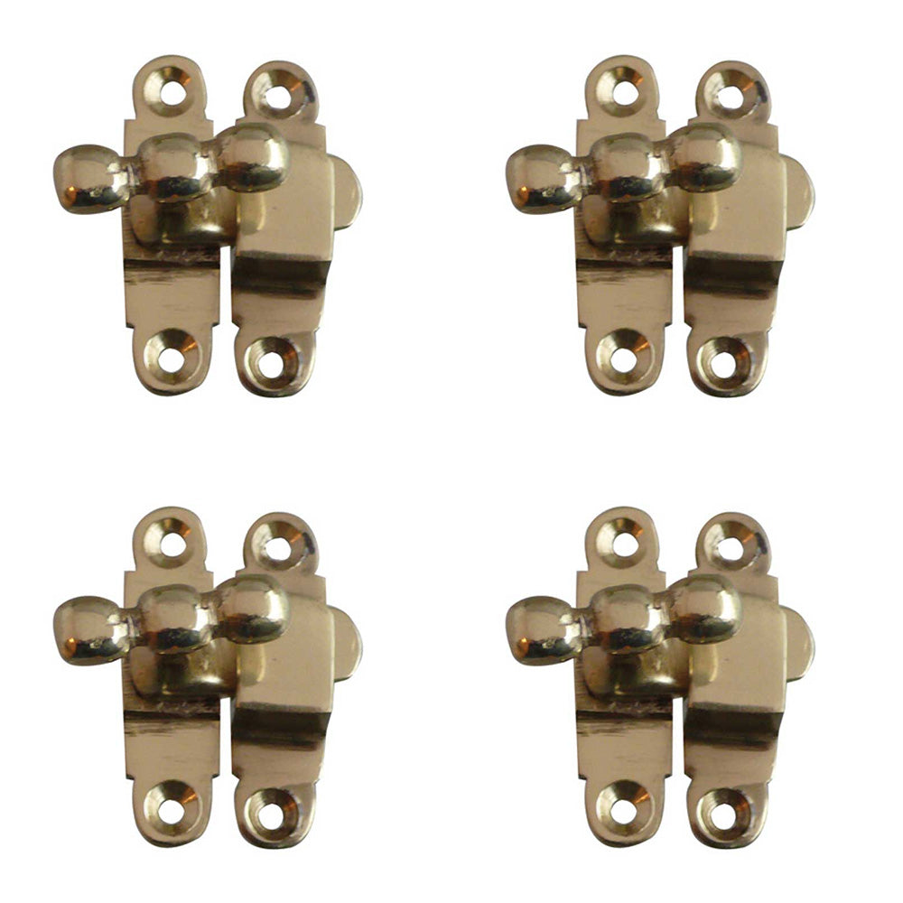 4 PACK Premium 40mm Polished Brass Showcase Catch For Cabinets Cupbo 