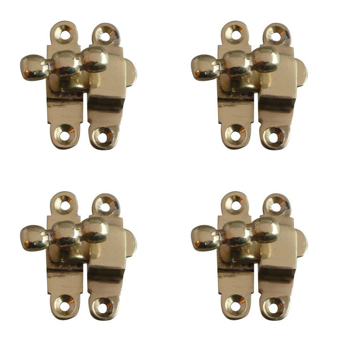 PACK Premium 40mm Polished Brass Showcase Catch Cabinets Cupboard Door Catch