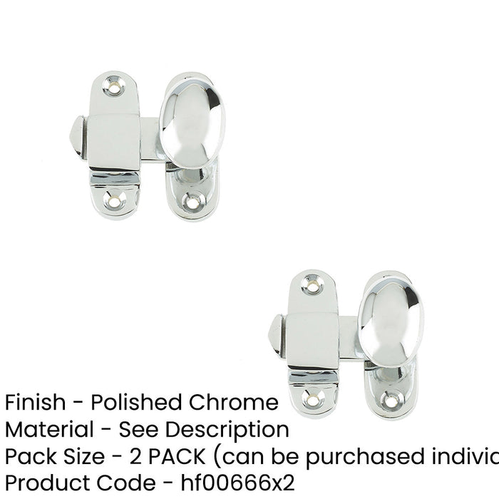 PACK High-Quality 51mm Polished Chrome Showcase Catch Frelan Hardware Cupboard Door Catch (1)-1