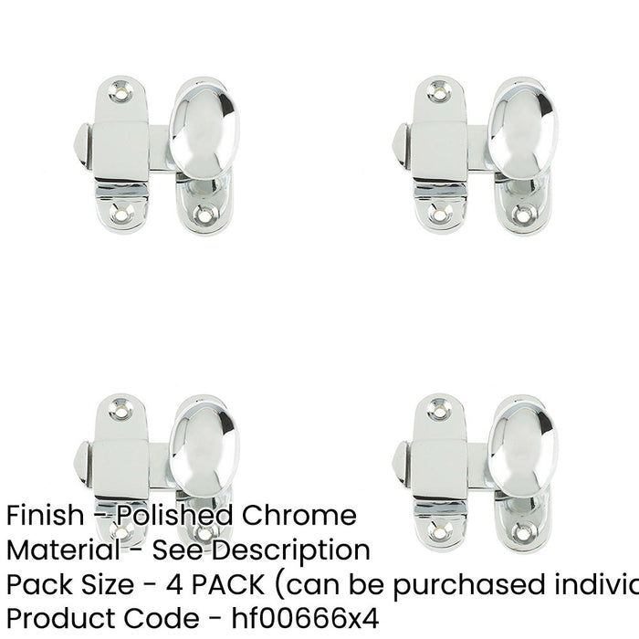 PACK High-Quality 51mm Polished Chrome Showcase Catch Frelan Hardware Cupboard Door Catch-1