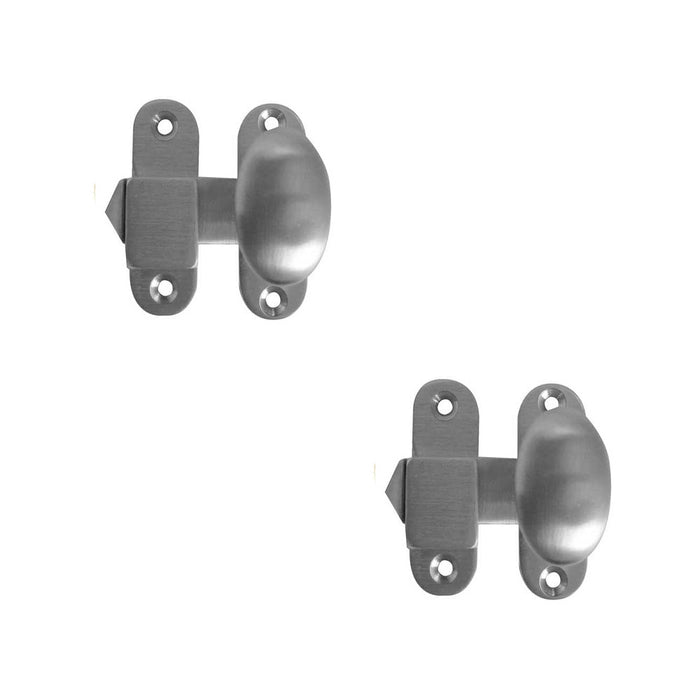 PACK Satin Chrome Throw Over Catch 51mm Glass Cabinets Cupboard Door Catch (1)