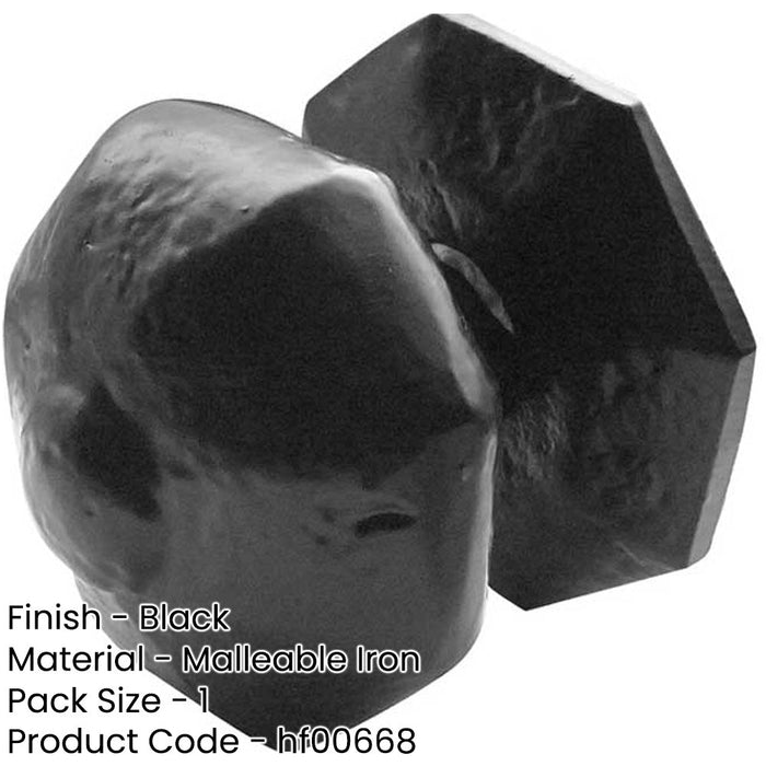 Elegant Antique Black Centre Door Knob 72mm Diameter External Front Door Knob-1