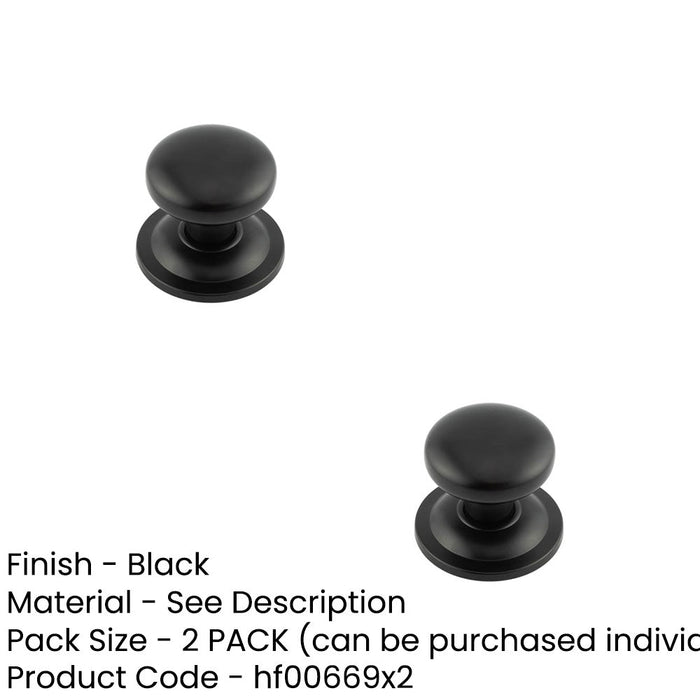 PACK Elegant Matt Black Stainless Steel Centre Door Knob Stylish Interiors External Front Door Knob-1
