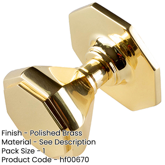 Elegant 70mm Polished Brass Centre Door Knob Stylish Interiors External Front Door Knob-1