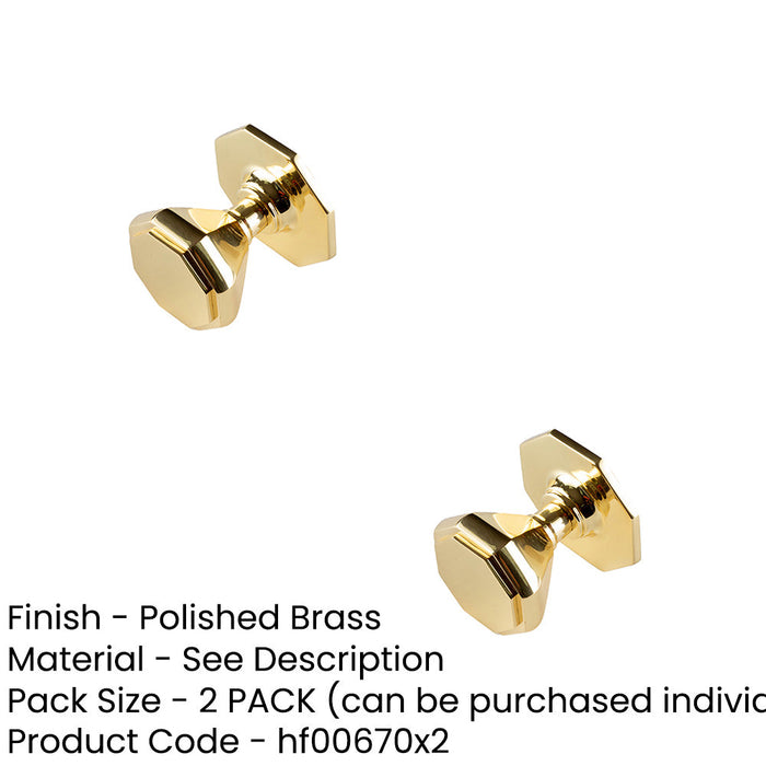 PACK Elegant 70mm Polished Brass Centre Door Knob Stylish Interiors External Front Door Knob-1