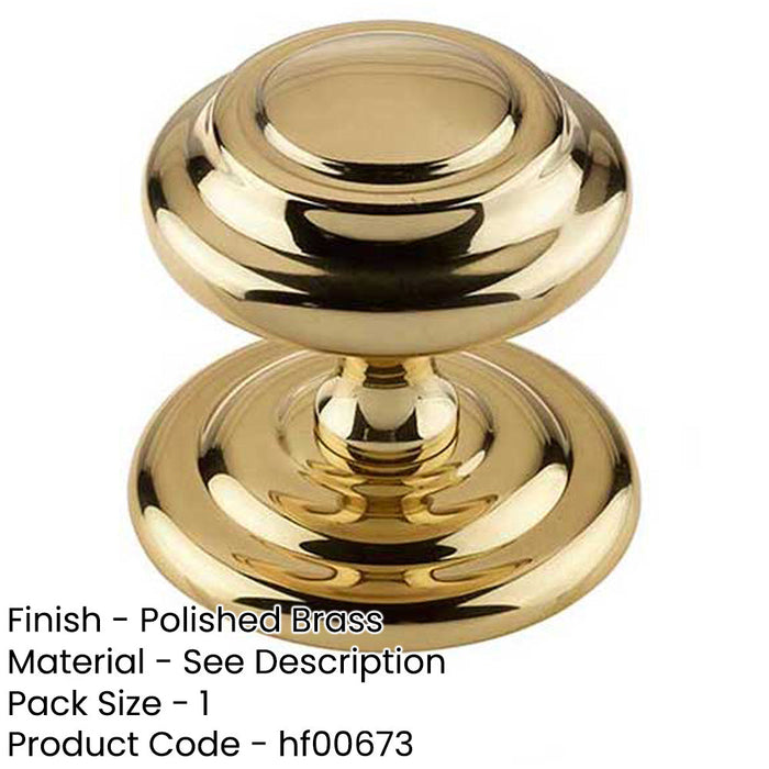 Elegant 102mm Polished Brass Centre Door Knob Stylish Interiors External Front Door Knob-1