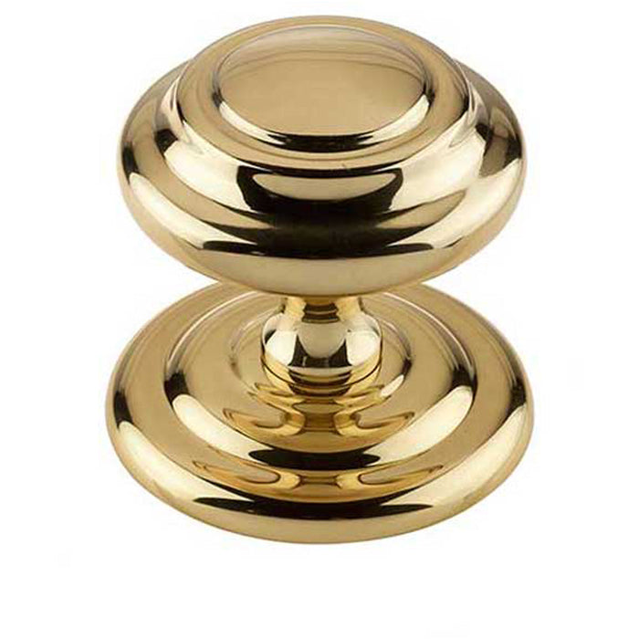 Elegant 102mm Polished Brass Centre Door Knob Stylish Interiors External Front Door Knob