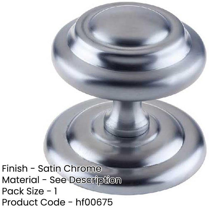 Stylish 102mm Satin Chrome Centre Door Knob Modern Homes External Front Door Knob-1