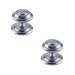 PACK Stylish 102mm Satin Chrome Centre Door Knob Modern Homes External Front Door Knob