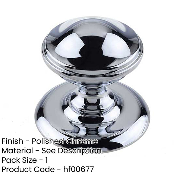 Elegant 66mm Polished Chrome Centre Door Knob Modern Homes External Front Door Knob-1
