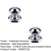 PACK Elegant 66mm Polished Chrome Centre Door Knob Modern Homes External Front Door Knob-1