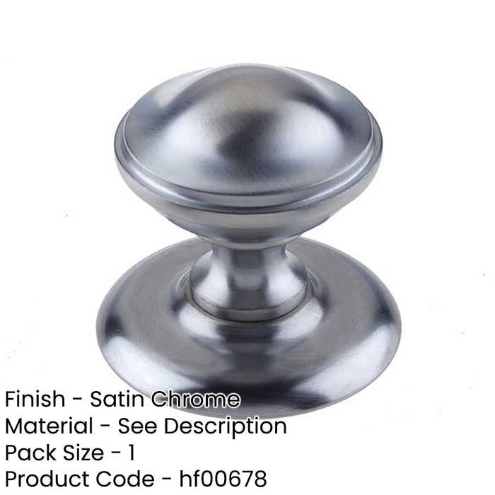 Stylish 66mm Satin Chrome Centre Door Knob Modern Interiors External Front Door Knob-1