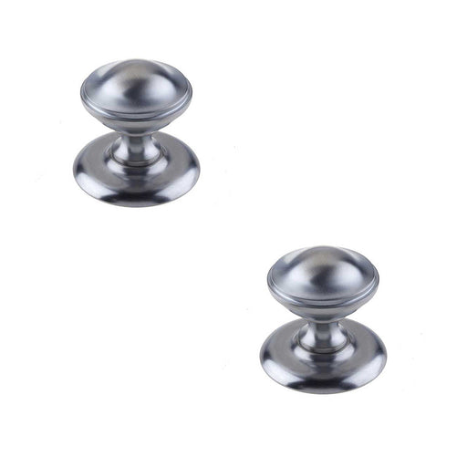 PACK Stylish 66mm Satin Chrome Centre Door Knob Modern Interiors External Front Door Knob