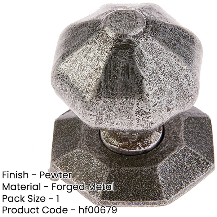 Elegant 73mm Pewter Centre Door Knob Stylish Home Decor External Front Door Knob-1