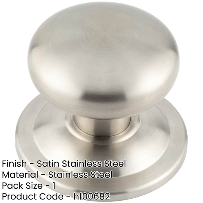 Premium Satin Stainless Steel Centre Door Knob 70mm Durable Stylish Design External Front Door Knob-1