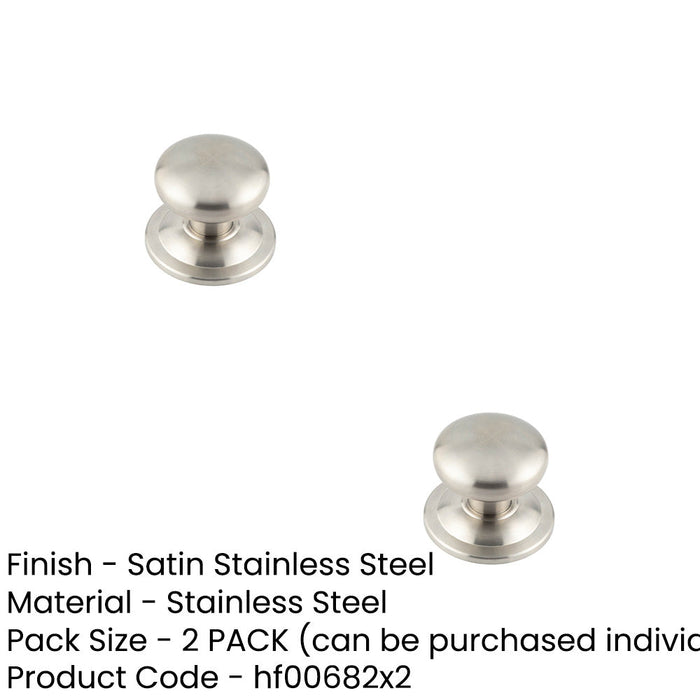 PACK Premium Satin Stainless Steel Centre Door Knob 70mm Durable Stylish Design External Front Door Knob-1