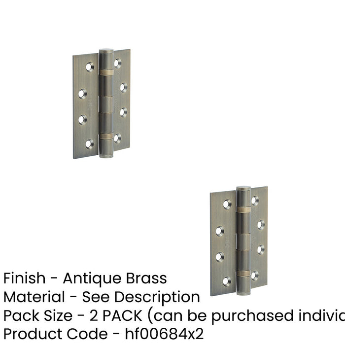 PACK Heavy-Duty Certifire Grade Stainless Steel Ball Bearing Hinges 102x76x3mm Antique Brass 30/60 Fire Door Hinge (1)-1
