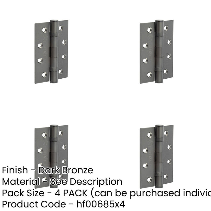 PACK Heavy-Duty Certifire Stainless Steel Grade Ball Bearing Hinges 102x76x3mm Dark Bronze 30/60 Fire Door Hinge-1