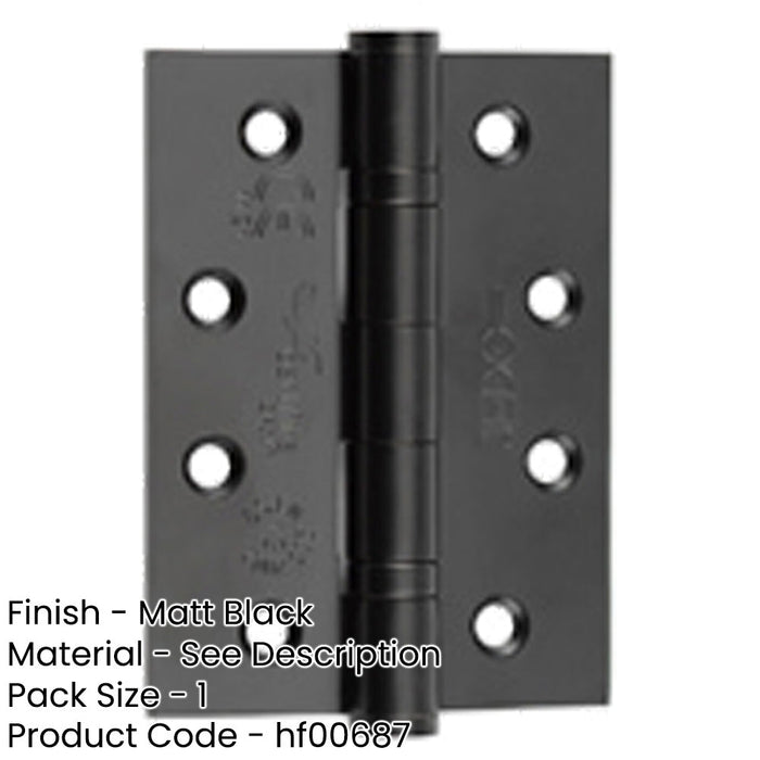 Heavy-Duty Certifire Stainless Steel Ball Bearing Hinges 102x76mm Black Finish 30/60 Fire Door Hinge-1