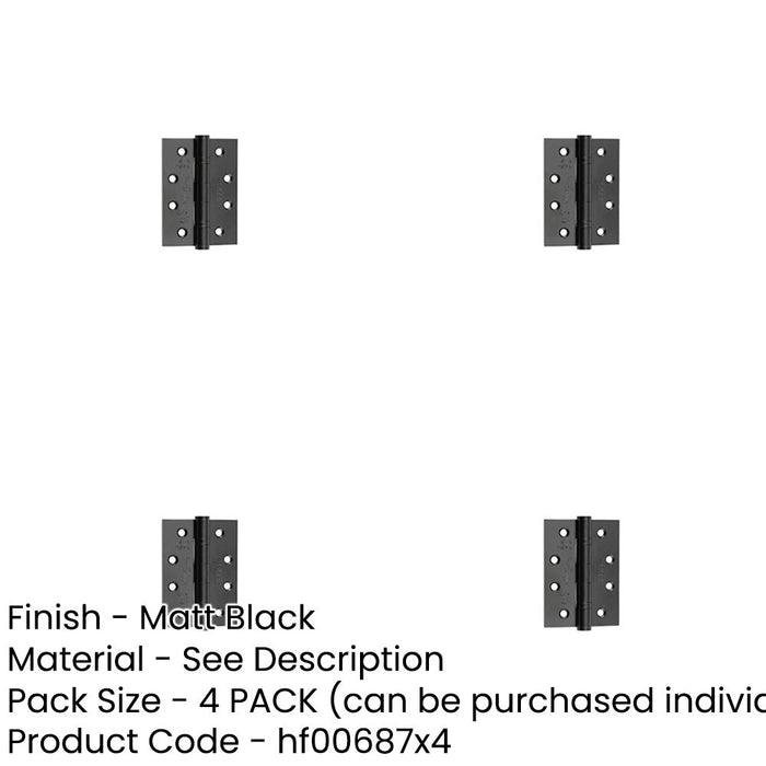PACK Heavy-Duty Certifire Stainless Steel Ball Bearing Hinges 102x76mm Black Finish 30/60 Fire Door Hinge-1