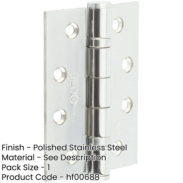 Heavy-Duty Certifire Stainless Steel Grade Ball Bearing Hinges 102x76x3mm 30/60 Fire Door Hinge-1