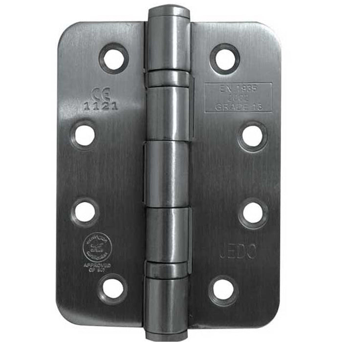 Premium Grade Radiused Ball Bearing Hinges 102x76x3mm Satin Stainless Steel 30/60 Fire Door Hinge