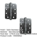 PACK Premium Grade Radiused Ball Bearing Hinges 102x76x3mm Satin Stainless Steel 30/60 Fire Door Hinge (1)-1
