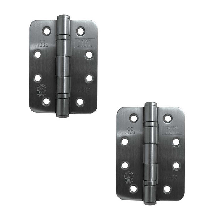 PACK Premium Grade Radiused Ball Bearing Hinges 102x76x3mm Satin Stainless Steel 30/60 Fire Door Hinge (1)