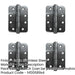 PACK Premium Grade Radiused Ball Bearing Hinges 102x76x3mm Satin Stainless Steel 30/60 Fire Door Hinge-1