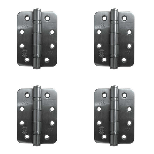 PACK Premium Grade Radiused Ball Bearing Hinges 102x76x3mm Satin Stainless Steel 30/60 Fire Door Hinge