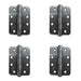 PACK Premium Grade Radiused Ball Bearing Hinges 102x76x3mm Satin Stainless Steel 30/60 Fire Door Hinge