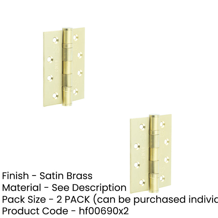 PACK Heavy-Duty Certifire Stainless Steel Grade Ball Bearing Hinges 102x76x3mm Satin Brass Finish 30/60 Fire Door Hinge (1)-1