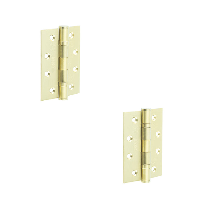 PACK Heavy-Duty Certifire Stainless Steel Grade Ball Bearing Hinges 102x76x3mm Satin Brass Finish 30/60 Fire Door Hinge (1)