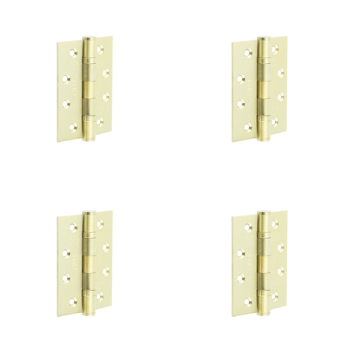 PACK Heavy-Duty Certifire Stainless Steel Grade Ball Bearing Hinges 102x76x3mm Satin Brass Finish 30/60 Fire Door Hinge